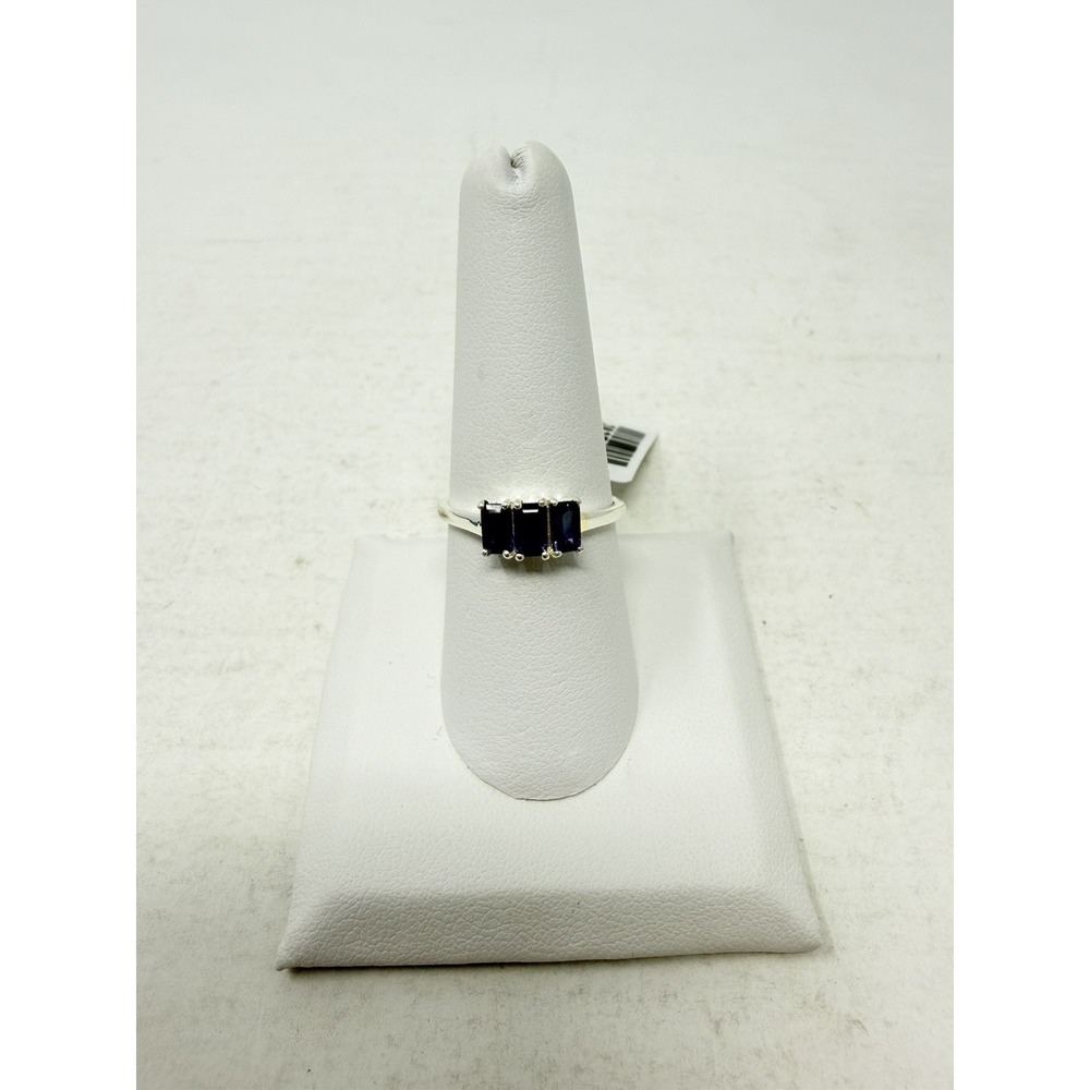 Shop LC Blue Catalina Iolite Trilogy Size 8 Ring in Sterling Silver 5639